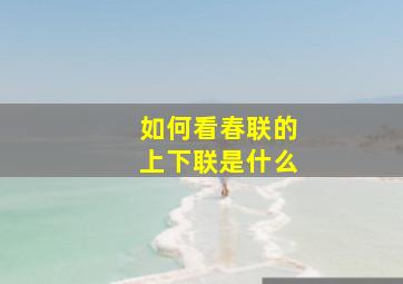 如何看春联的上下联是什么