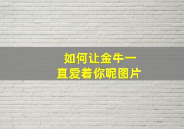 如何让金牛一直爱着你呢图片