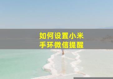 如何设置小米手环微信提醒