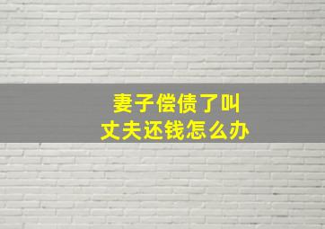 妻子偿债了叫丈夫还钱怎么办