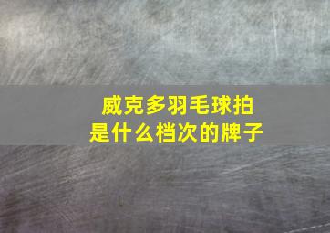 威克多羽毛球拍是什么档次的牌子