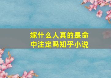 嫁什么人真的是命中注定吗知乎小说