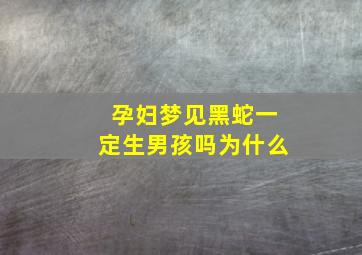 孕妇梦见黑蛇一定生男孩吗为什么