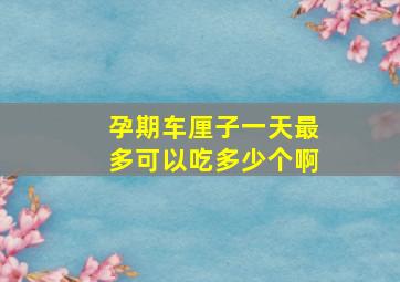 孕期车厘子一天最多可以吃多少个啊