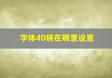 字体40磅在哪里设置