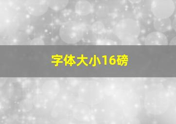 字体大小16磅