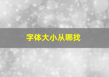 字体大小从哪找