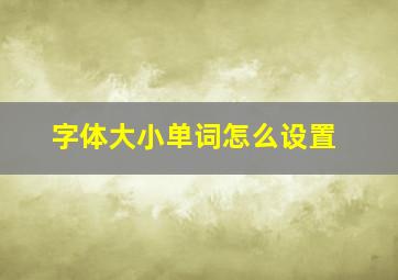 字体大小单词怎么设置