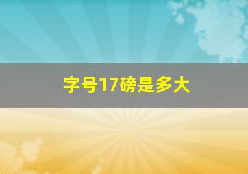 字号17磅是多大