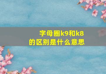 字母圈k9和k8的区别是什么意思