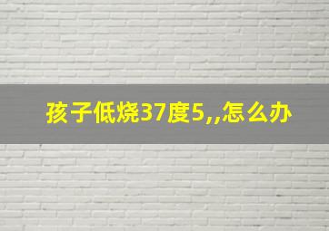 孩子低烧37度5,,怎么办