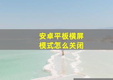 安卓平板横屏模式怎么关闭