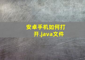 安卓手机如何打开.java文件