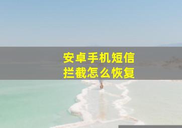 安卓手机短信拦截怎么恢复