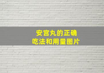 安宫丸的正确吃法和用量图片