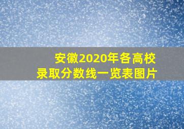 安徽2020年各高校录取分数线一览表图片