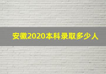 安徽2020本科录取多少人