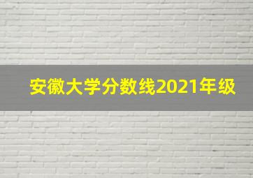 安徽大学分数线2021年级