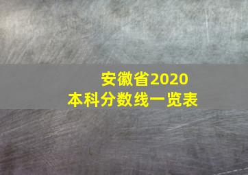 安徽省2020本科分数线一览表