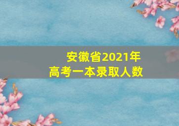 安徽省2021年高考一本录取人数