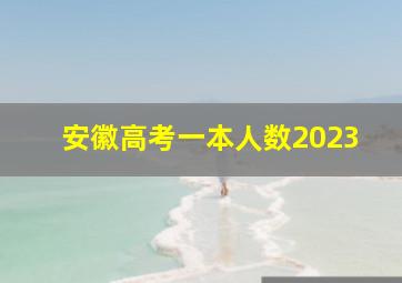 安徽高考一本人数2023