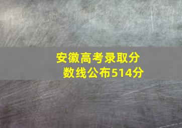 安徽高考录取分数线公布514分