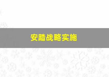 安踏战略实施