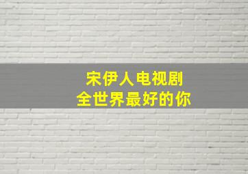 宋伊人电视剧全世界最好的你