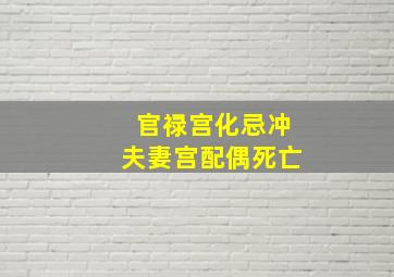 官禄宫化忌冲夫妻宫配偶死亡