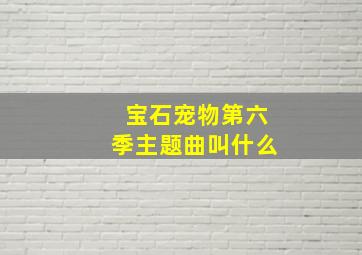 宝石宠物第六季主题曲叫什么