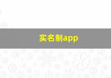 实名制app