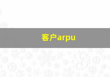 客户arpu