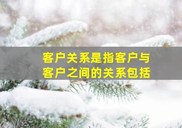 客户关系是指客户与客户之间的关系包括