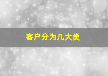 客户分为几大类