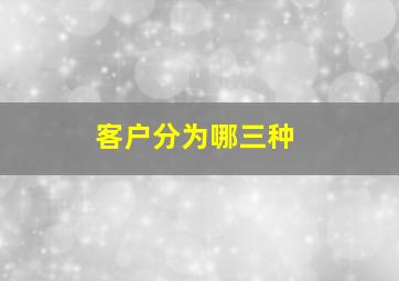 客户分为哪三种