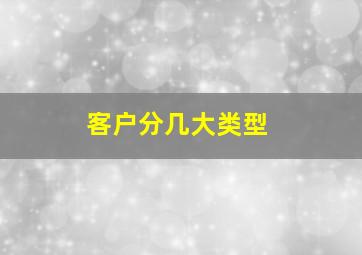 客户分几大类型