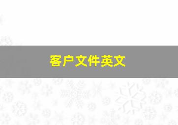 客户文件英文