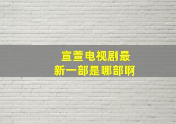 宣萱电视剧最新一部是哪部啊