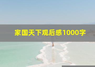 家国天下观后感1000字