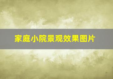 家庭小院景观效果图片