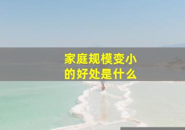 家庭规模变小的好处是什么