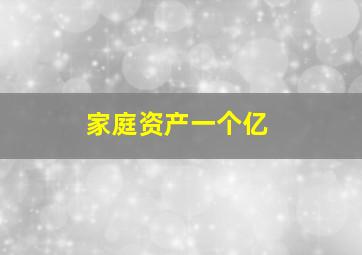 家庭资产一个亿