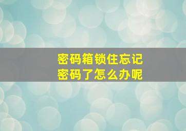 密码箱锁住忘记密码了怎么办呢