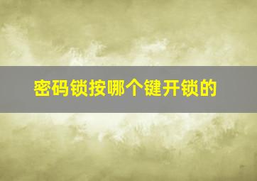 密码锁按哪个键开锁的