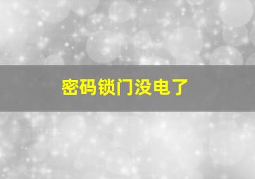 密码锁门没电了