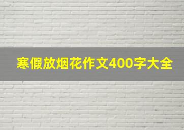 寒假放烟花作文400字大全