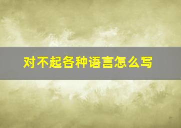 对不起各种语言怎么写