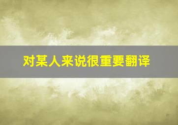 对某人来说很重要翻译