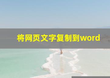 将网页文字复制到word