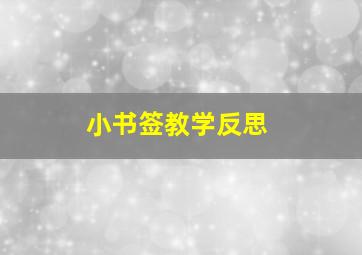 小书签教学反思